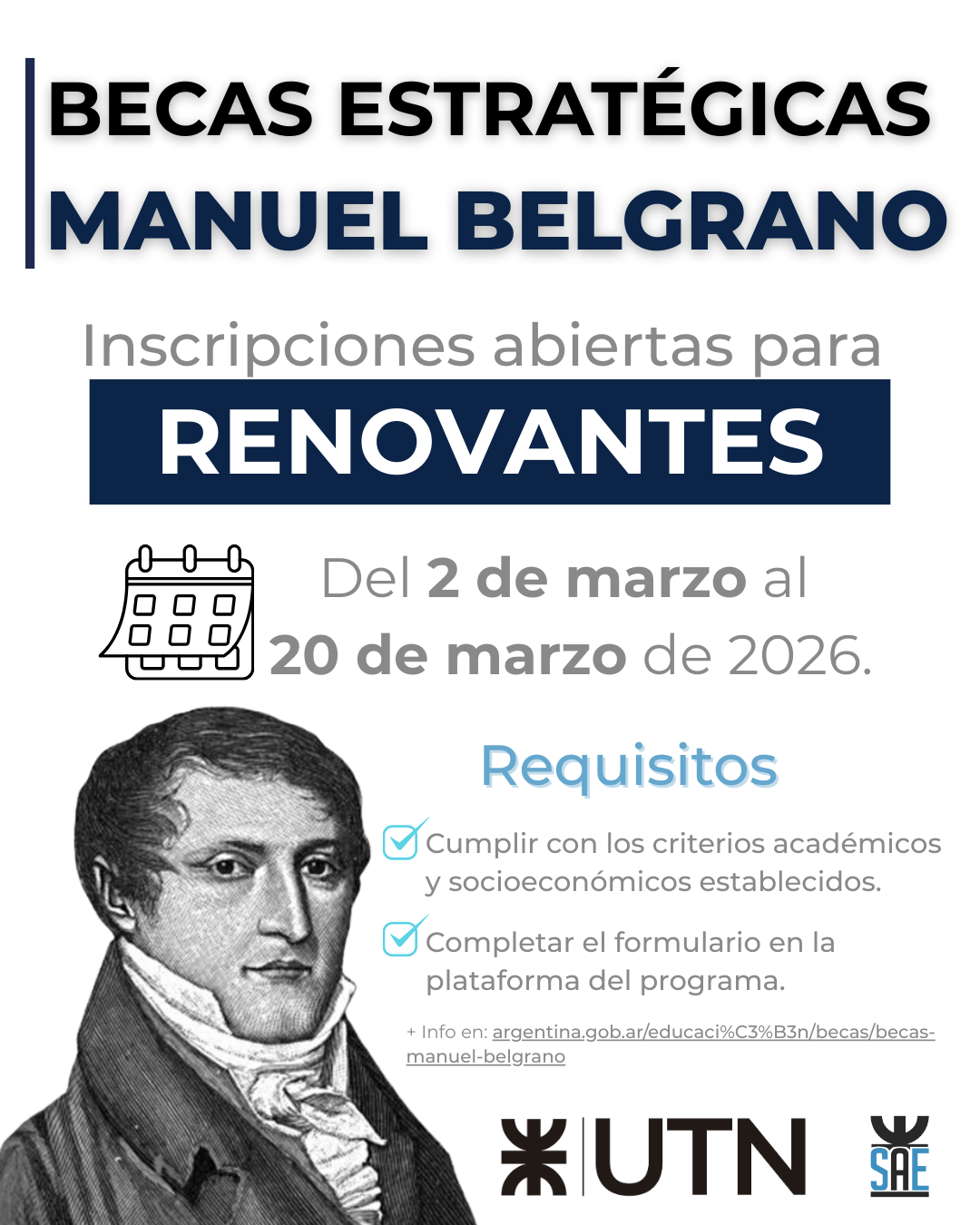 Beca Belgrano renovantes 2026
