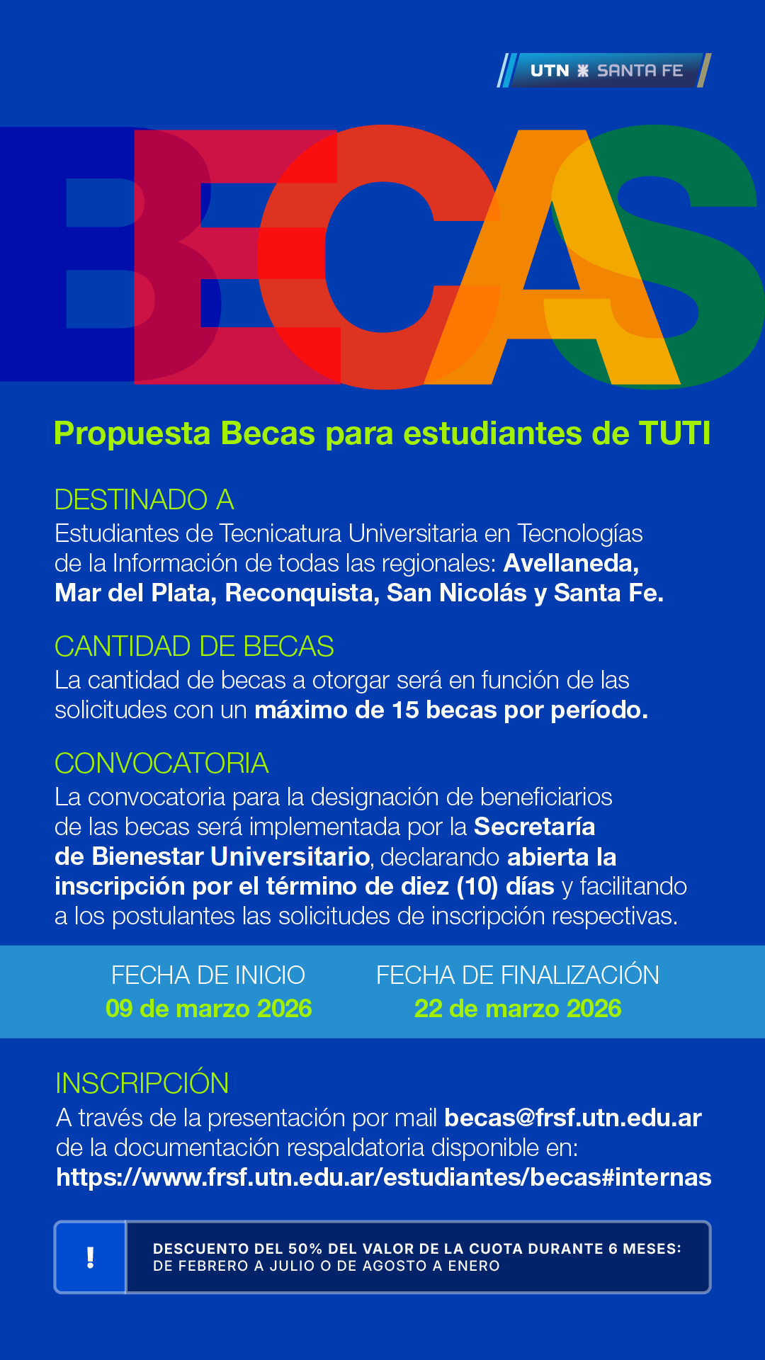 Convocatoria Becas TUTI